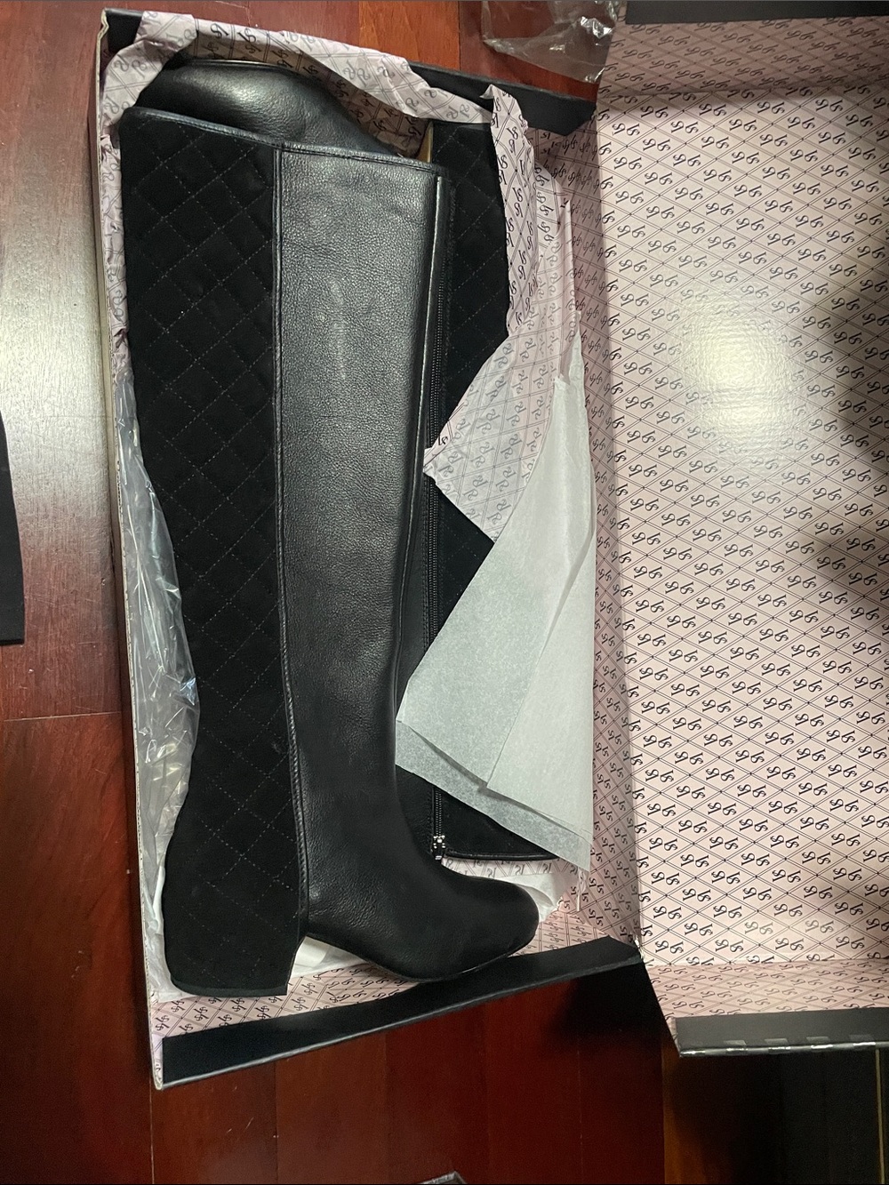Victoria's Secret Black Quilted Over-The-Knee Boots